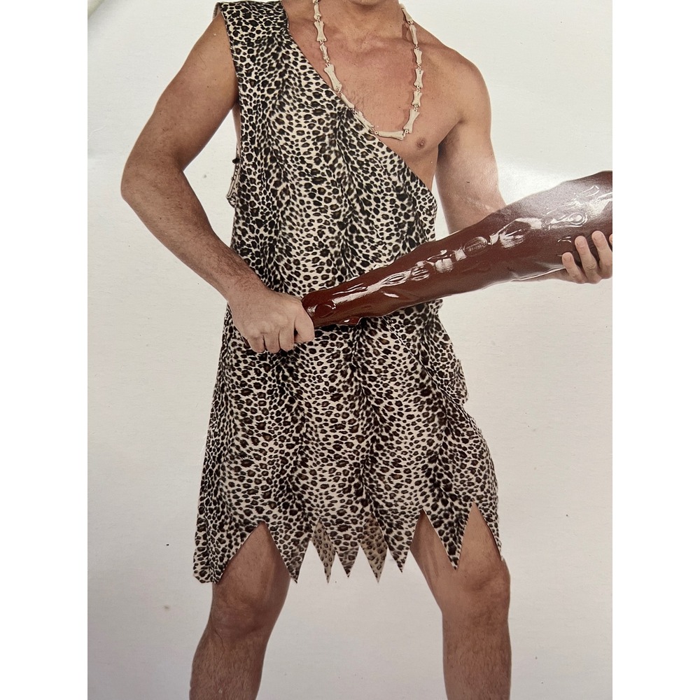 In Bag Underwraps Mens Caveman Costume Leopard Print Valboa Fur Tunic One Size
